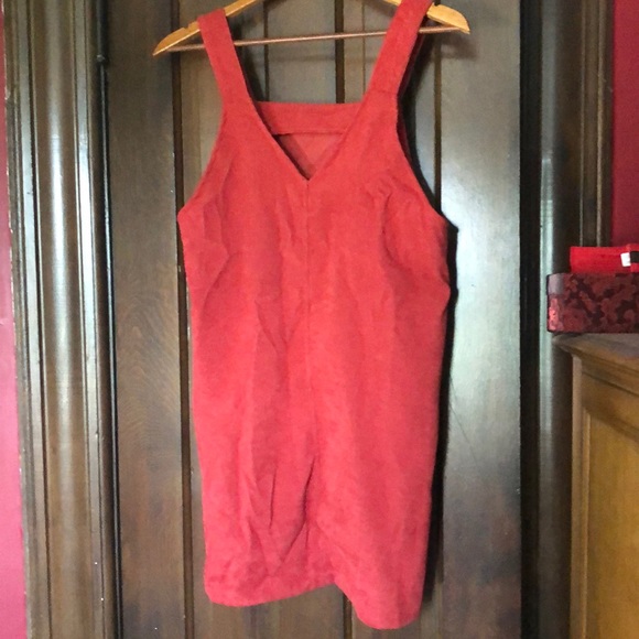 SHEIN jumper red #corduroy #mini dress Petite M - Picture 2 of 4